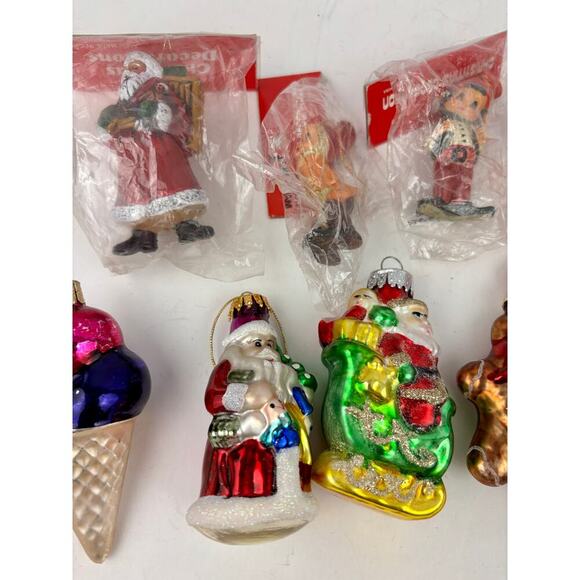 VTG Christmas Hand Blown Glass Ornaments Lot of 22 Holiday Santa Disney 1970s - Picture 3 of 16